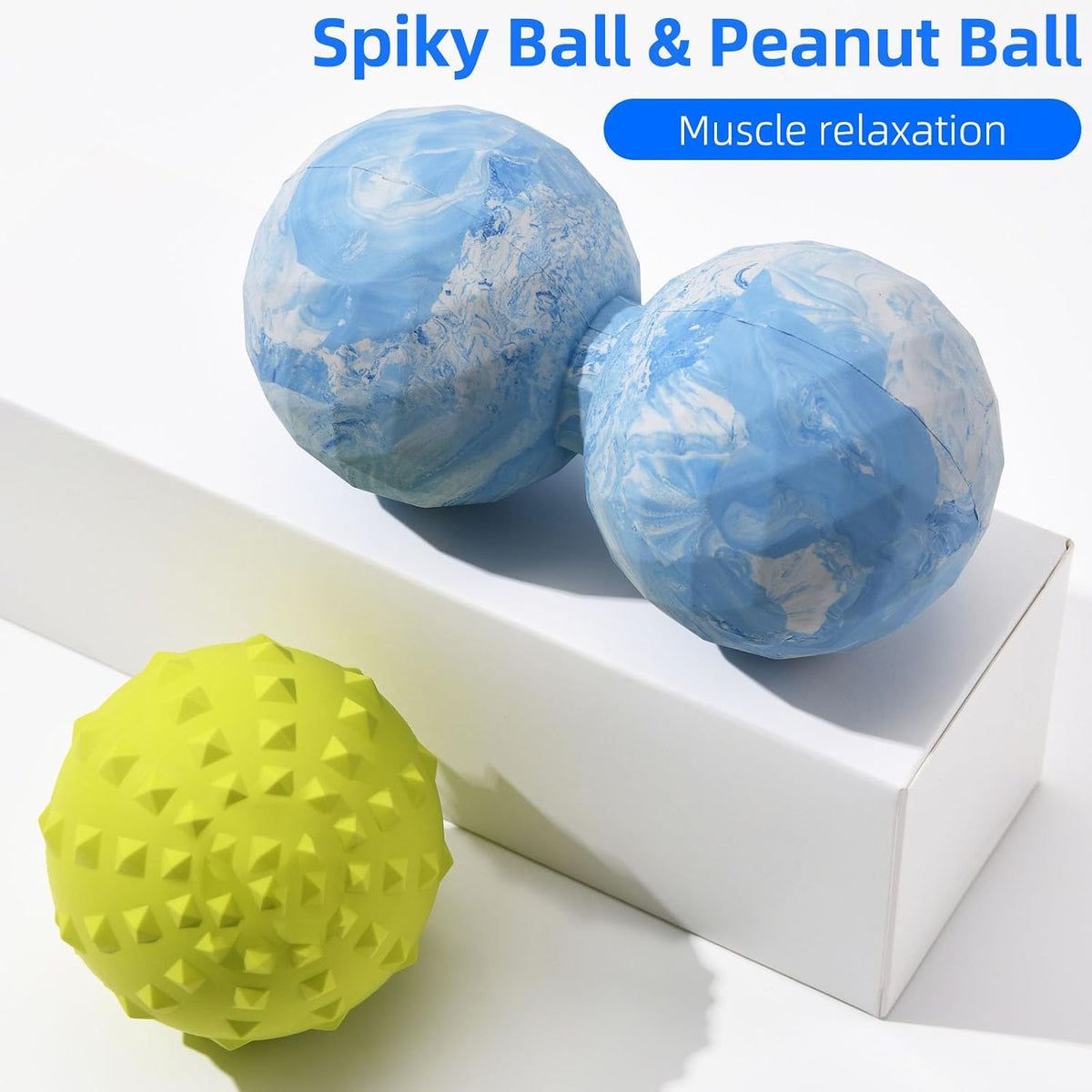 Peanut & Spiky Ball Set for Physical Therapy Blue