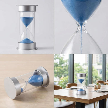60 Minutes Hourglass Sand Timer, Dual Protection Hour Glass with Sand, Sand Timer for Kids Safety, Sand Clock Watch, Creative Gift, Living Room Office Decorative (Blue)