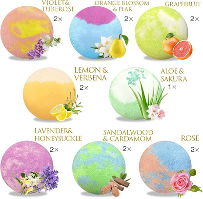 Bath Bombs for Women Gift Set, 15 Pcs Handmade Bubble Bathbombs, Shea & Coco Butter Dry Skin Moisturize, SPA Relaxing Gifts for Women & Men, Her, Girls, Wife, Birthday
