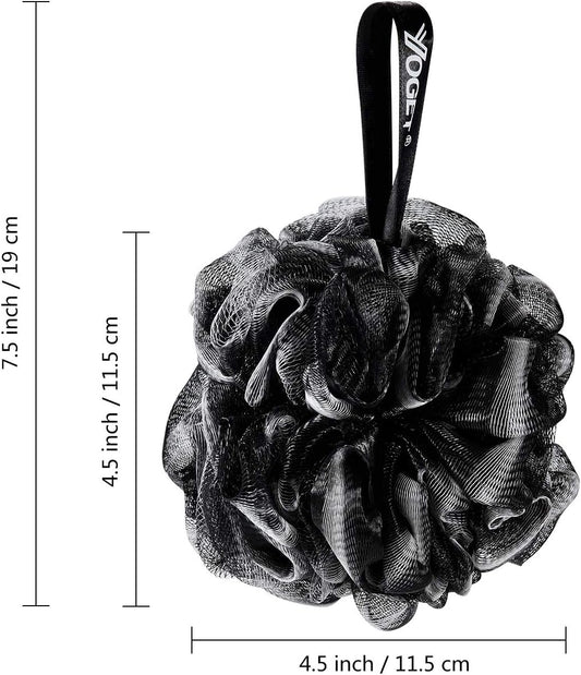 Yoget Bath Loofah Sponge, 4 Pack Black 60G Bath Sponges Body Scrubbers