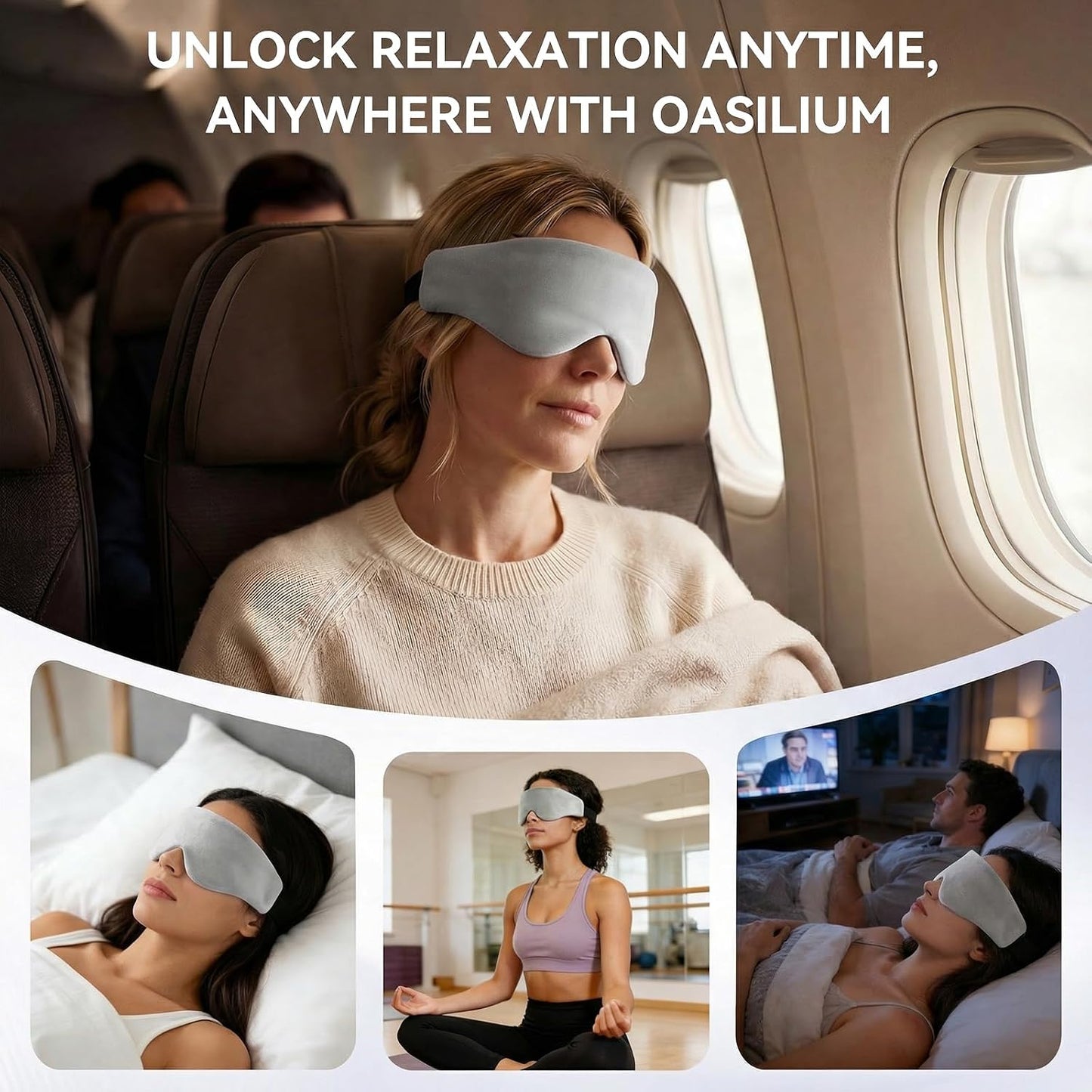 Lyocell Weighted Sleep Eye Mask for Women Men, 5.3oz & 7oz, Cooling, Removable Washable Weighted Bag, Light Blocking Eye Cover, Soft Eye Shade for Travel Essentials, Office Naps, Gift,Purple