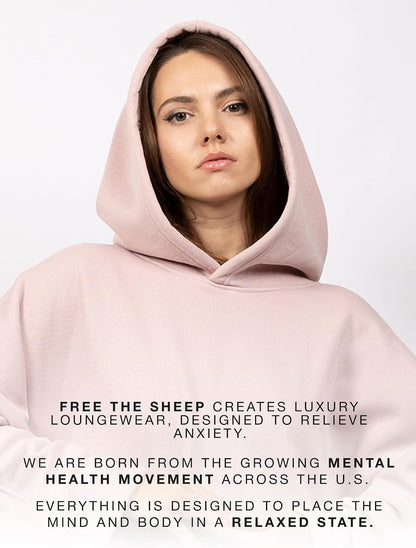 FREE THE SHEEP Eden Hoodie – Oversized Weighted Hoodie Cloak with Ultra-Soft Faux Fur Liner