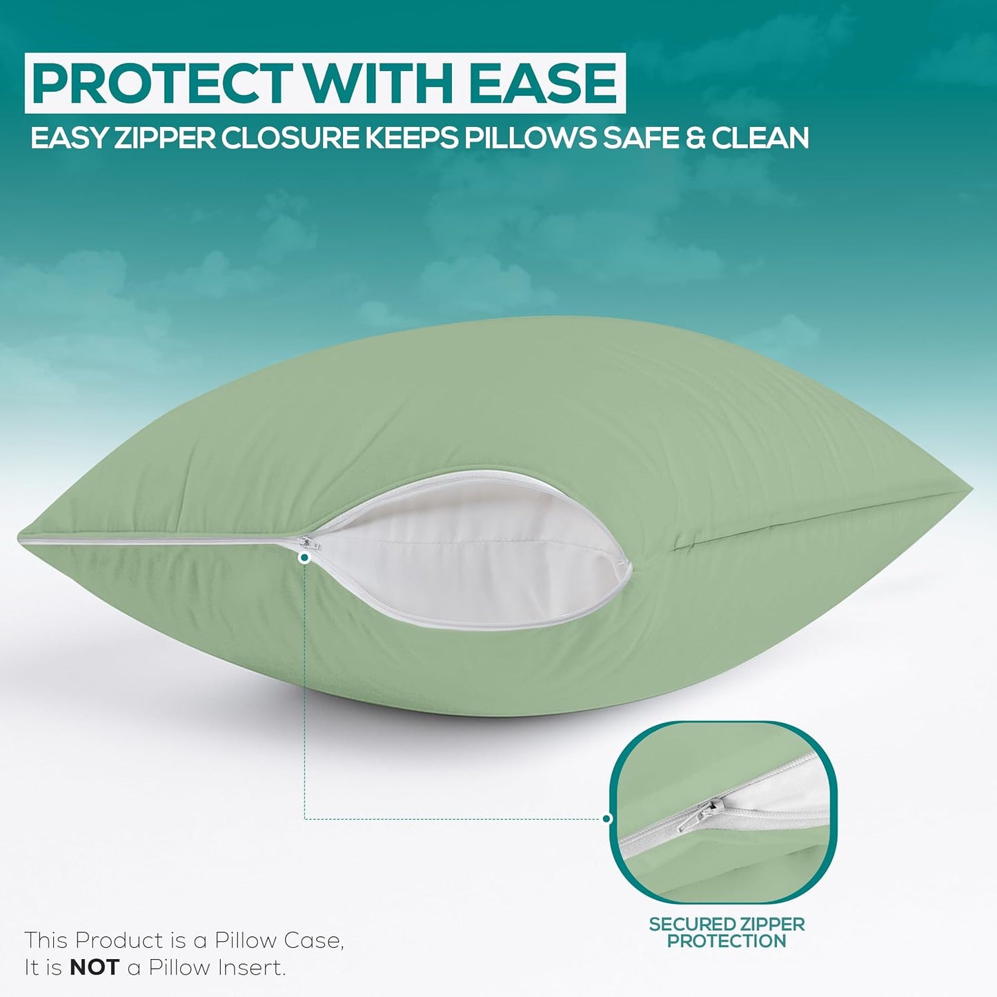 Utopia Bedding Premium 100% Waterproof Pillow Protectors with Zipper Standard Size (Set of 4), Bed Bug and Dust Mite Proof Zippered Pillow Covers, Pillow Encasement Cases, Gray