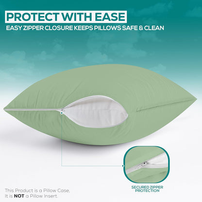 Utopia Bedding Premium 100% Waterproof Pillow Protectors with Zipper Standard Size (Set of 4), Bed Bug and Dust Mite Proof Zippered Pillow Covers, Pillow Encasement Cases, Gray
