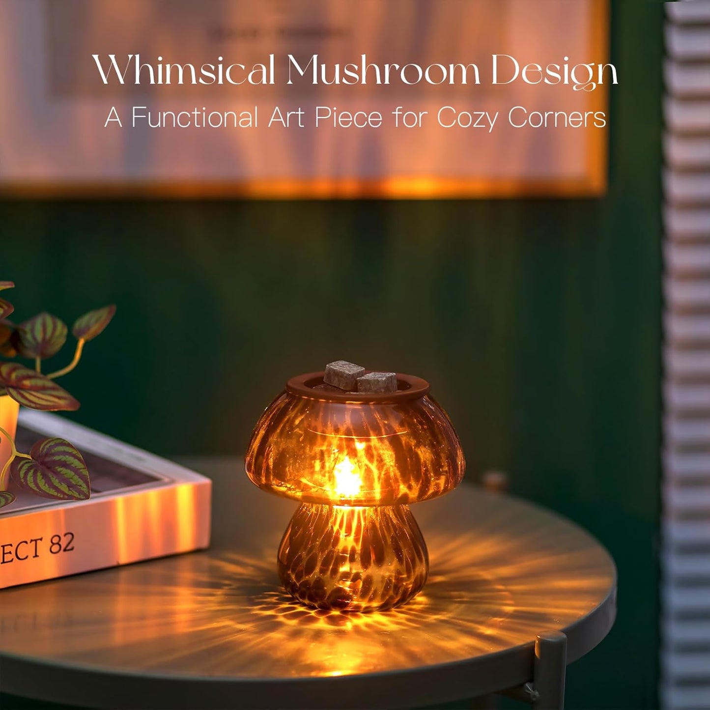 Candeldo Mushroom Wax Melt Warmer: Wax Melter Warmer with Timer Cute Melter Fragrance Candle Lamp Home Decor Mothers Day Birthday Gift for Women