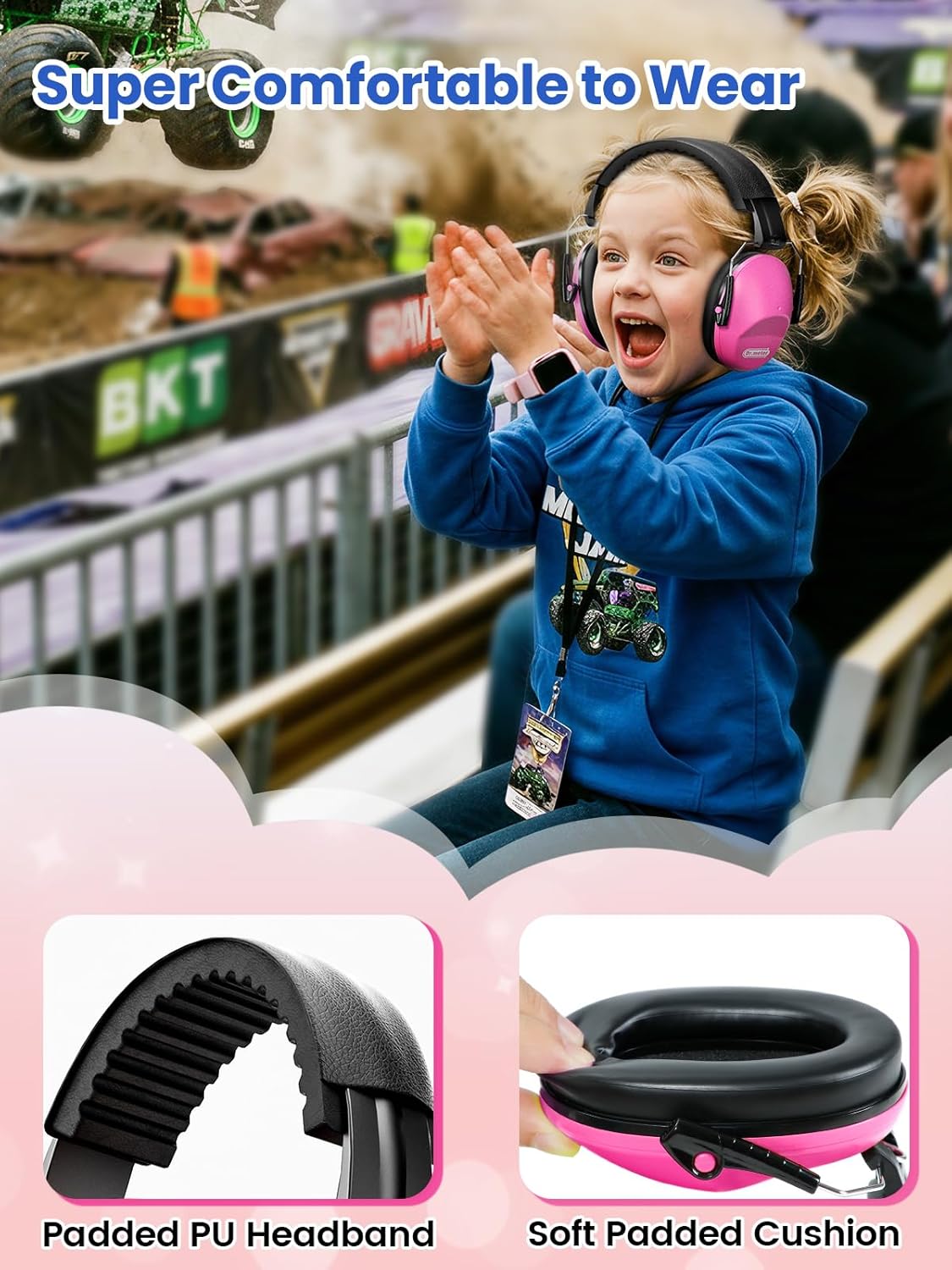 Dr.meter Ear Muffs for Noise Reduction: 27.4SNR Noise Cancelling Headphones for Kids Adults, EM100 Adjustable Hearing Protection Earmuffs for Monster Jam, Autism Sensory, Concerts, Fireworks