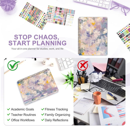 Planner 2026-2027, Weekly and Monthly Calendar Planner, JUL 2026 - JUN 2027 | A5(6.3'' x 8.5''), Hardcover, Agenda Book, Sprial Bound, Inner Pocket, Office and School Use