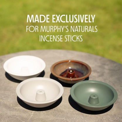 Murphy's Naturals Stoneware Incense Stick Holder, Cloud White, 4.5"