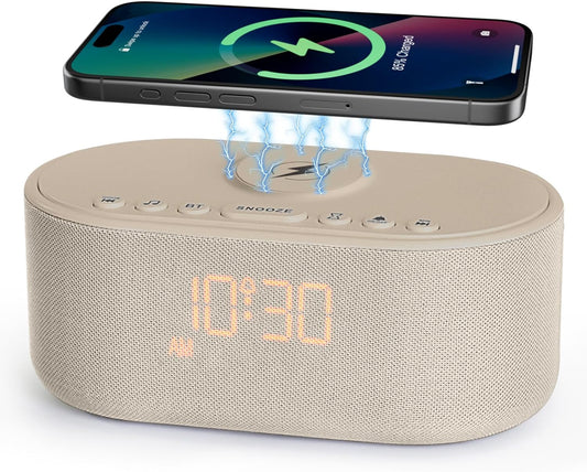 Odokee Sound Machine Alarm Clock for Bedrooms with Wireless Charging
