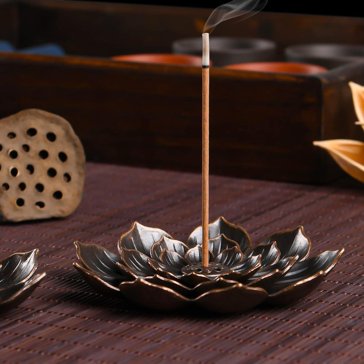 SLKIJDHFB Incense Burner - Lotus Incense Stick Holder 2Pcs