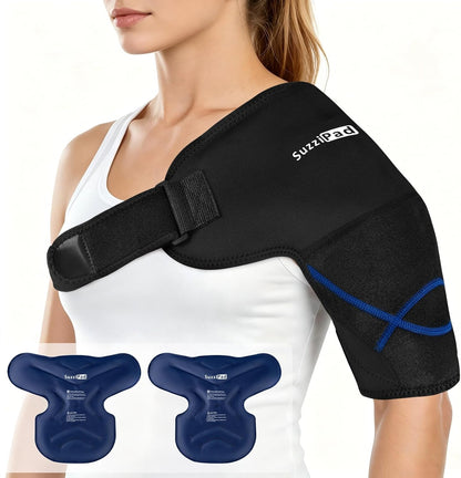 SuzziPad Shoulder Ice Pack Wrap for Rotator Cuff, Baseball Pitchers & Arm