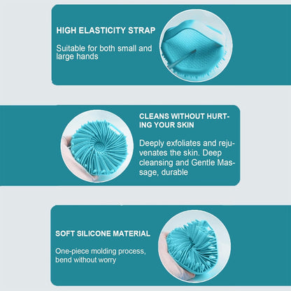 Silicone Body Scrubber – Dual-Sided Silicone Loofah for Shower, Set of 2 Soft Exfoliating Body Bath Shower Scrubber Loofah Brush Easy-to-Clean for Sensitive Kids Women Men All Kinds of Skin