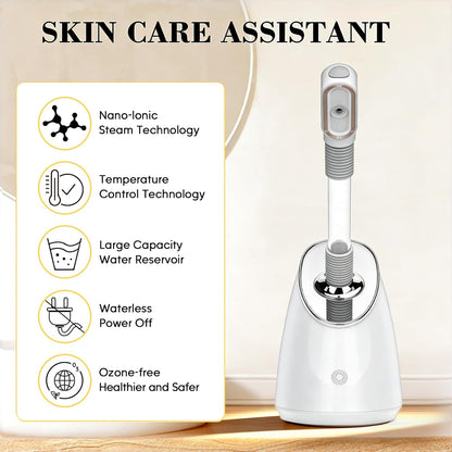 Pjordo Facial Steamer Spa Kit, Nano Ionic Face Steamer for Deep Cleaning Unclogs Pores, Warm Mist Humidifier Steamer for Face Home Sauna SPA, Self Care Gifts for Women