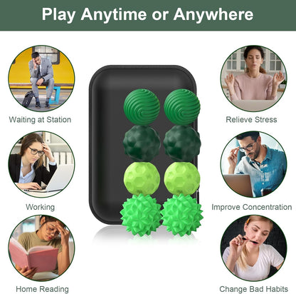 BUSOHA Silicone Fidget Balls - 4 Pack Fidget Toys Adults Sensory Toys Stress Balls for Adults Teens Gifts for Calming,Autism and ADHD Office