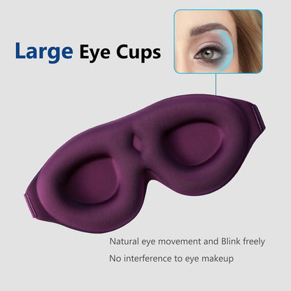 ALASKA BEAR Sleep Mask for Side Sleepers Patented Design, Cup-Shaped and Extra-Soft, 100 Blackout Eye Mask Shades Cover for Men and Women Home or Travel, Machine Washable, Black
