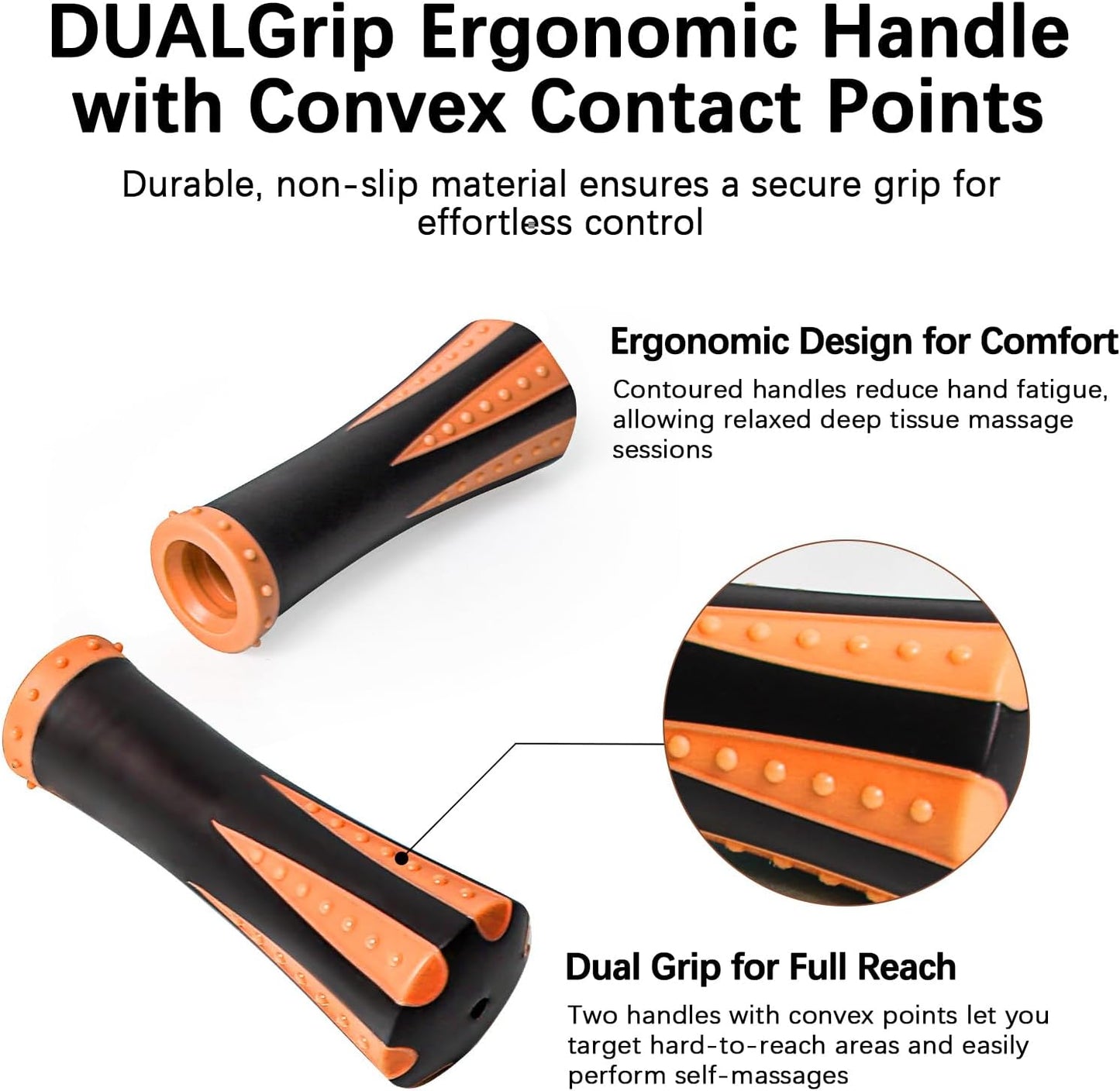 Muscle Roller Massage Roller Stick- Deep Tissue Fascia Blaster for Myofascial Pain Relief, Lymphatic Drainage & Body Sculpting, Handheld Physical Therapy & Recovery Tool (Pink black-18 inch)