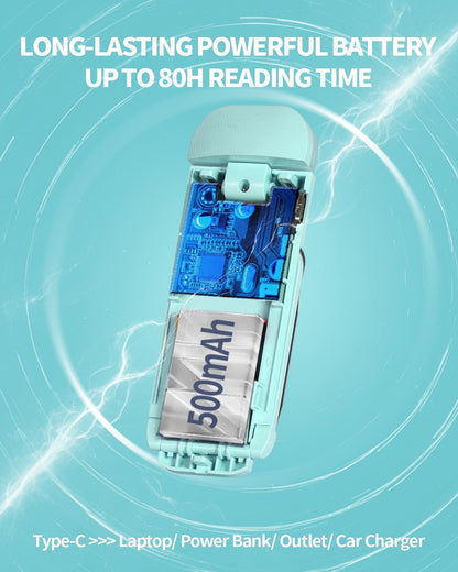 HEMONNKAM Book Reading Light, Rechargeable Clip on Booklight, Eye Caring 3 Color Temperatures & 5 Brightness Levels, Night Use for Bed, Long Lasting, Reading at Night in Bed, Purple
