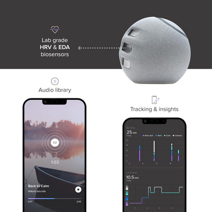 Reflect Orb: Smart Tracker for Stress Relief & Mental Health. Biofeedback Device to Enhance Focus, Reduce Anxiety, Support ADHD, Master Meditation & Mindfullness, Emotional Regulation Self-Care Gift