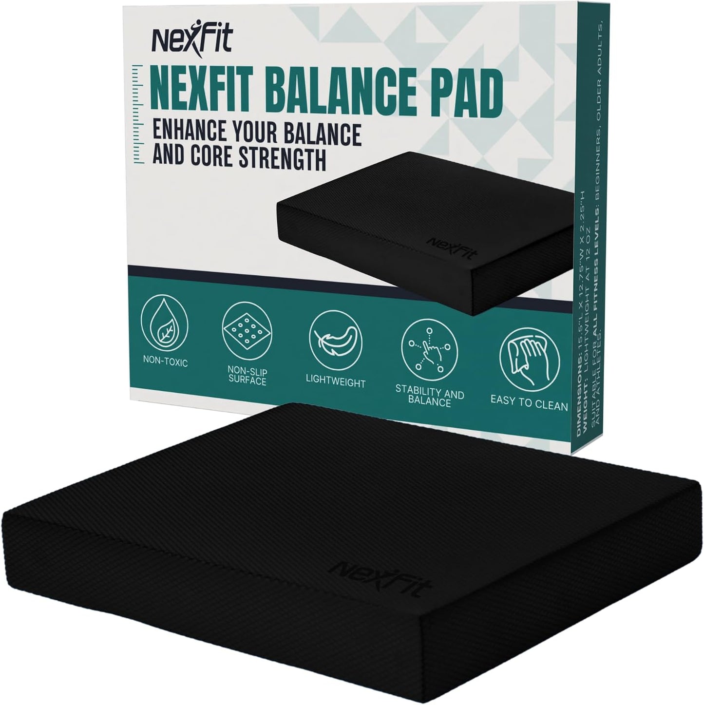 High-Density Balance Pad - Durable TPE Foam Balance Pad Physical Therapy, Foam Exercise Pad with Non-Slip Surface, Lightweight for Home & Gym Workouts, Core Strength & Balance Enhancement
