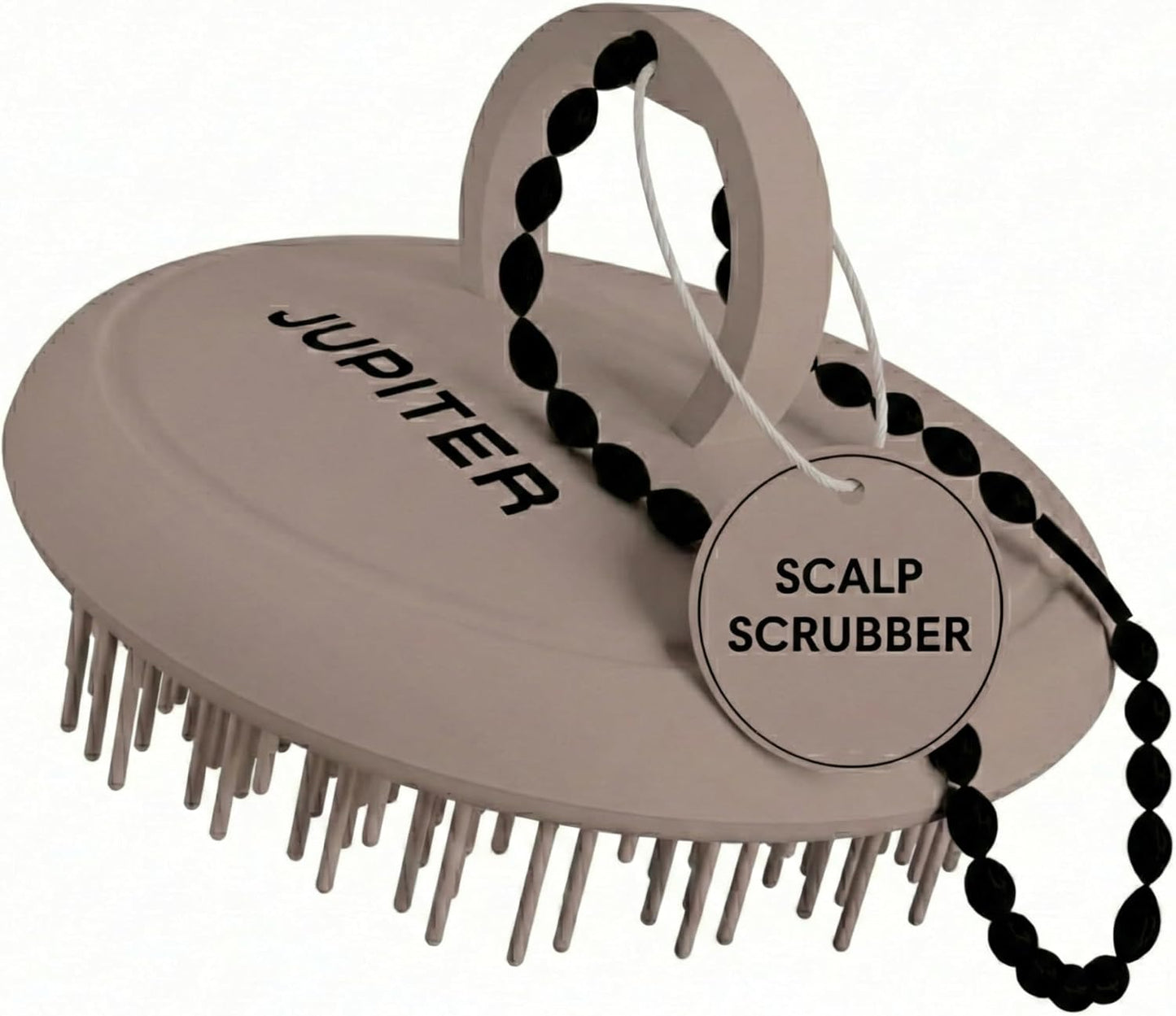 Jupiter Scalp Exfoliator - Scalp Massager Tool for Wet & Dry Hair - Ergonomic Detangler Brush - Dandruff Comb & Scrub to Remove Dandruff & Buildup and Support Circulation - Black/White