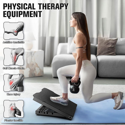 Steel Slant Board Calf Stretcher, 600 Lbs Weight Capacity 5-Level Adjustable Incline Board Squat Wedge Achilles Ankle Stretcher Non-Slip Surface for Squat, Fitness, Physical Therapy