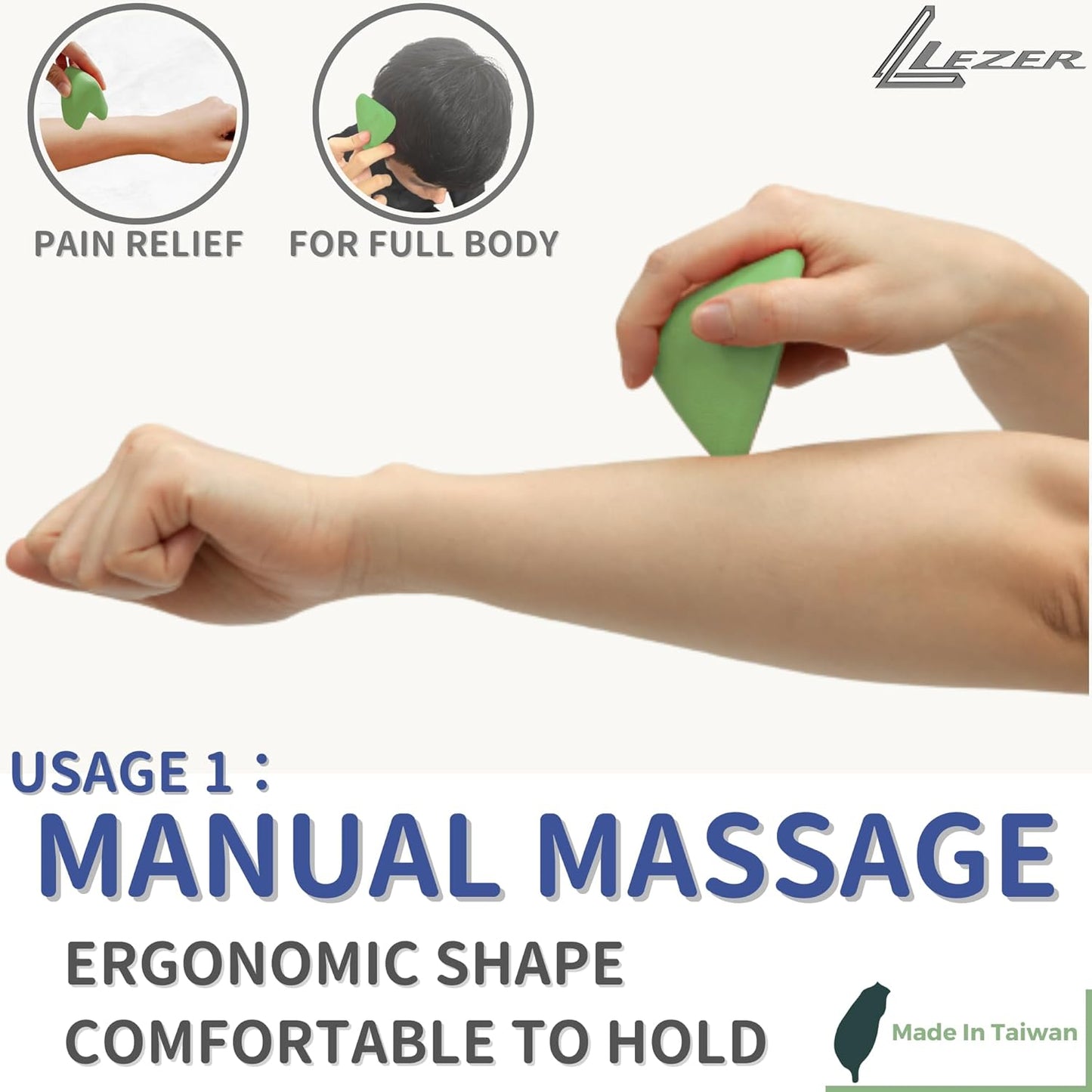 LEZER, Trigger Massage Point, Manual Massage Ball, Muscle Knots Relief Tool, Myofascial Release, Physical Therapy, Plantar Fasciitis, Set of 2 (Orange Trigger and Black Ball)