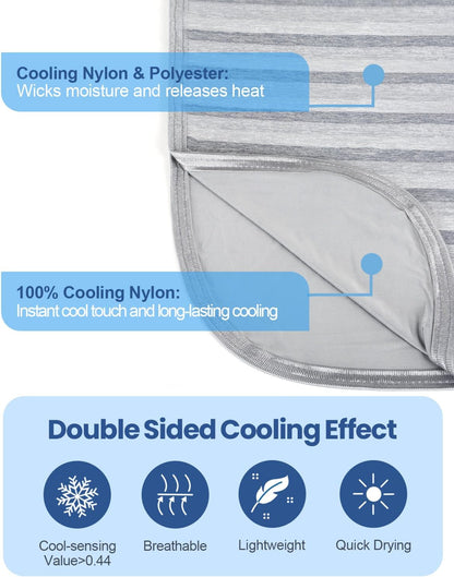 Ailemei Direct Cooling Throw Blanket for Hot Sleepers,Double Sided Cold Effect, Lightweight Breathable Summer Bed Blanket for Couch, Transfer Heat to Keep Body Cool Night Sweats,50"x70"
