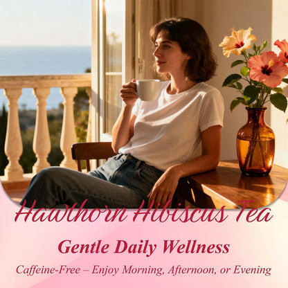 WT WEETEE Hawthorn Hibiscus Tea Bags 50ct, Caffeine-free Herbal for Heart