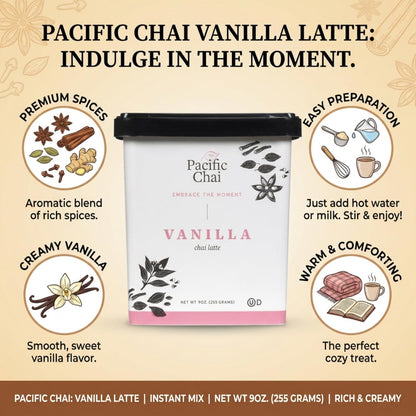 Pacific Chai Matcha Chai Latte Mix, Instant Matcha Tea Latte Drink Mix, Gluten Free, Kosher Certified Powder Beverage, Café Style Latte, 9 Oz (Pack of 1)