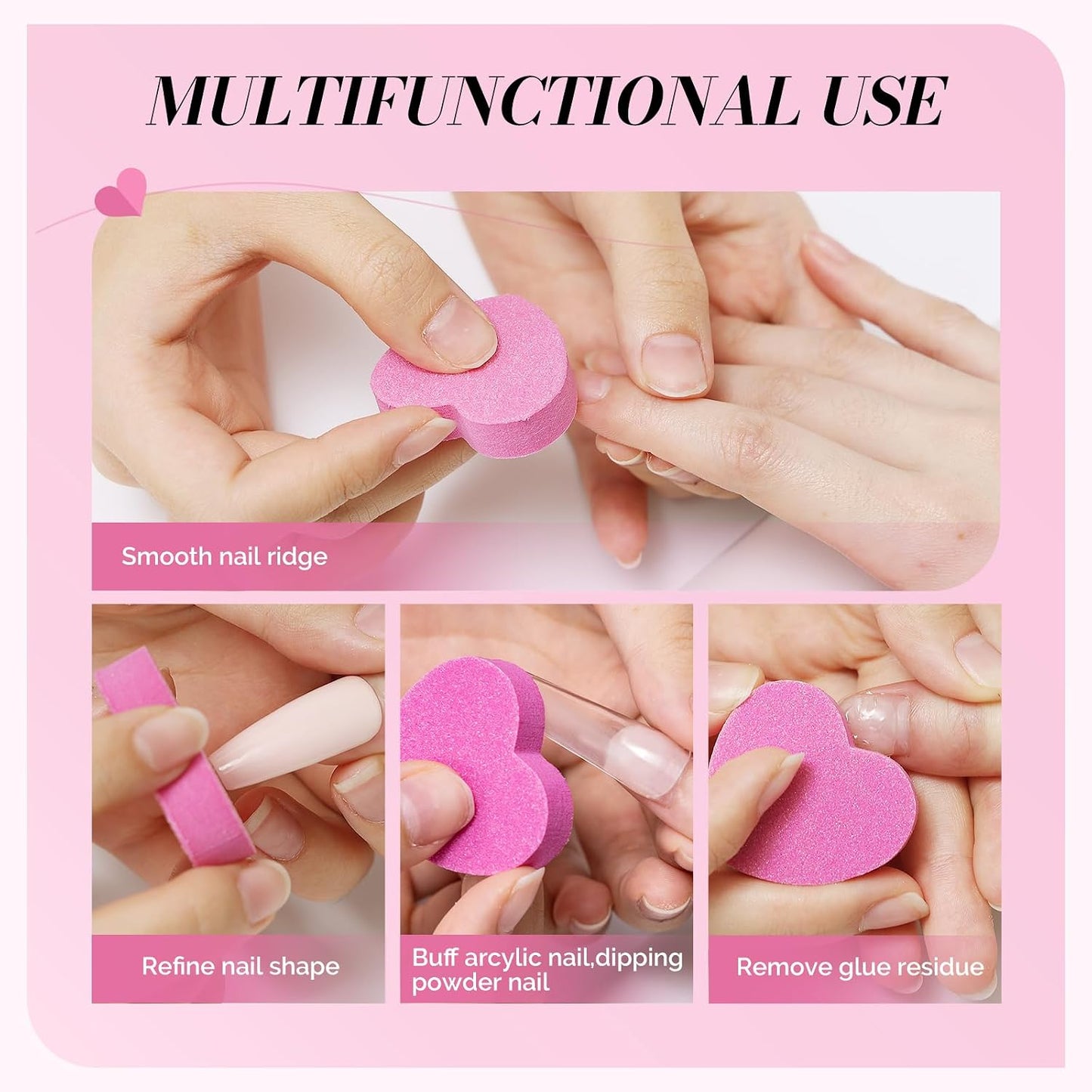 MelodySusie 16Pcs Professional Nail Buffer Kit,Nail Files and Buffers,Nail Buffer Block,Nail Brush, Nail File Buffers Kit for Natural Nails,DIY,Home Use,Salon（100/180 Grit）
