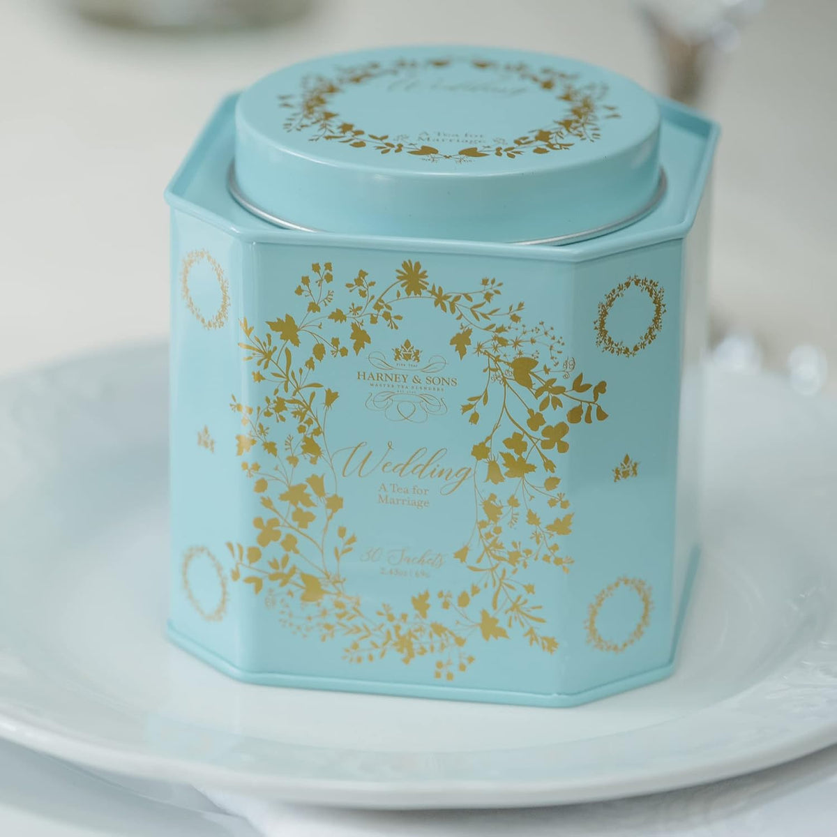 Harney & Sons Wedding Tea, White Tea Blend, 30 Sachets in Tin
