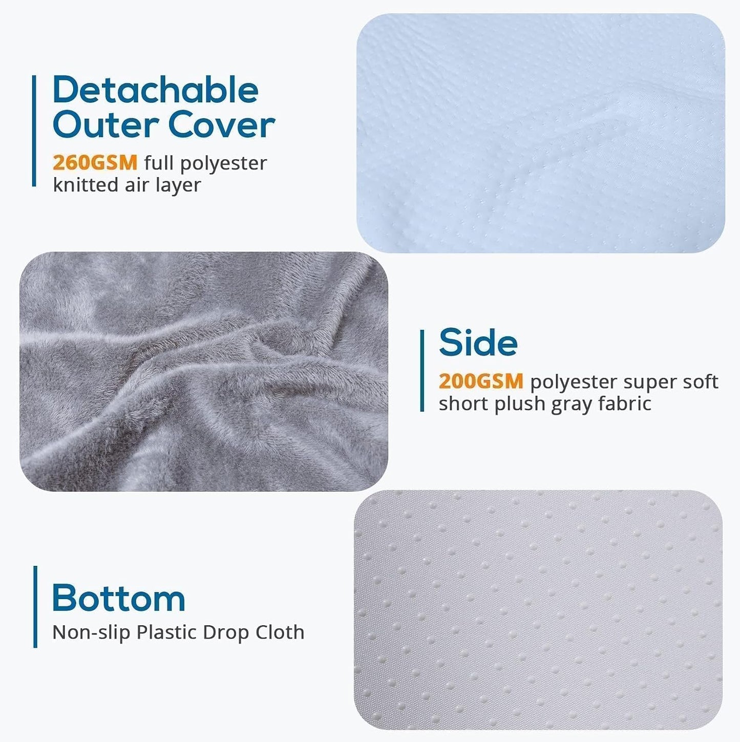 Sasttie Wedge Pillow 24x24x12 inch, Memory Foam Bed Wedge, Cool Grey