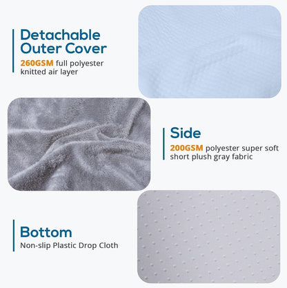 Sasttie Wedge Pillow 24x24x12 inch, Memory Foam Bed Wedge, Cool Grey