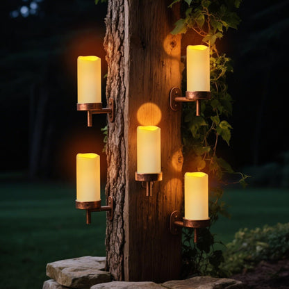 Flameless Candles 4" 5" 6" Outdoor Indoor Pillars Battery Operated Flickering Candles Include 10-Key Remote Timer 400+ Hours by 2 AA Batteries (Ivory Candle - Warm light, 3"D x 4"|5"|6" H - 3 Pack)