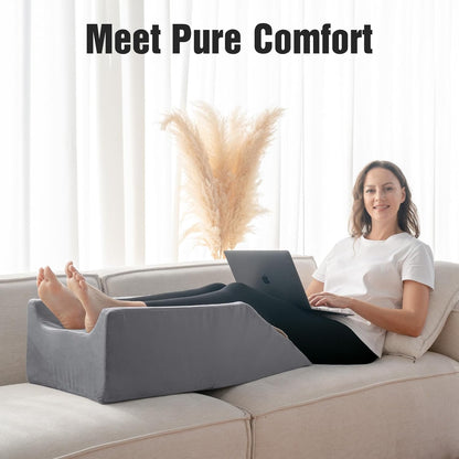 LightEase Memory Foam Leg Support and Elevation Pillow w/Dual Handles for Surgery, Injury, or Rest