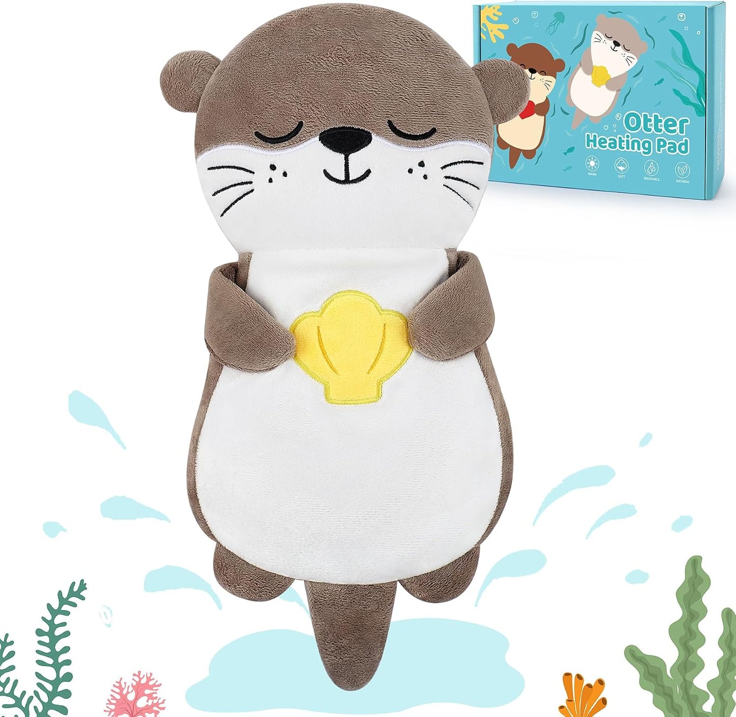 Microwave Heating Pad for Period Cramps,Otter Microwavable Heating Pad for Shoulder Neck Back Knee Pain Relief with Lavender Scented,Cute Otter Plush Toys Heat Pack for Women Kids Birthday