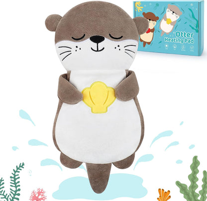 Microwave Heating Pad for Period Cramps,Otter Microwavable Heating Pad for Shoulder Neck Back Knee Pain Relief with Lavender Scented,Cute Otter Plush Toys Heat Pack for Women Kids Birthday