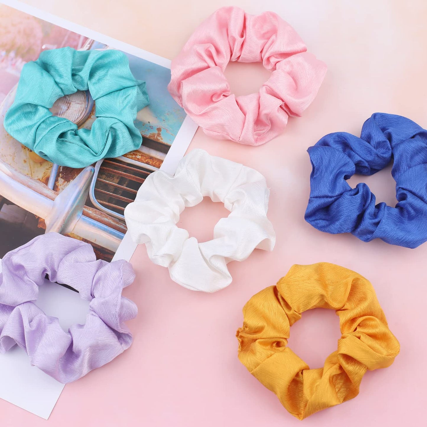IVARYSS Satin Scrunchies for Women, Soft Than Silk for Hair, Fashion Ties and Bands for Thin | Thick Hair Styling, 16 Pack (Neutral Color)
