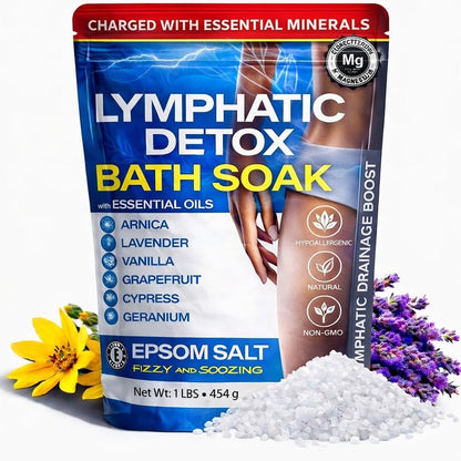 Bruizex Arnica Montana Bath Salts, Epsom Salt Bath Soak for Lymphatic Drainage & Body Detox, Magnesium Bath soak with Essential Oils, Bath Salts for Pain Relief, Swelling & Post Surgery -1 Lb