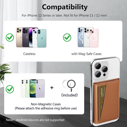 for Magsafe Wallet Work with Apple Find My, Strongest Magnetic Phone Wallet