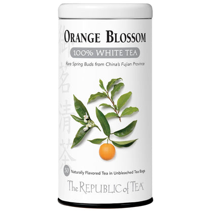The Republic of Tea Orange Blossom 100% White Tea, Low Caffeine, 50 Count