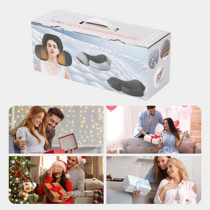 3-in-1 Rechargeable Neck Massager Pillow with Heating Traction | Deep Tissue Pain Relief, Shoulder & Neck Hump Corrector for Men Women, Gifts for Family and Friends