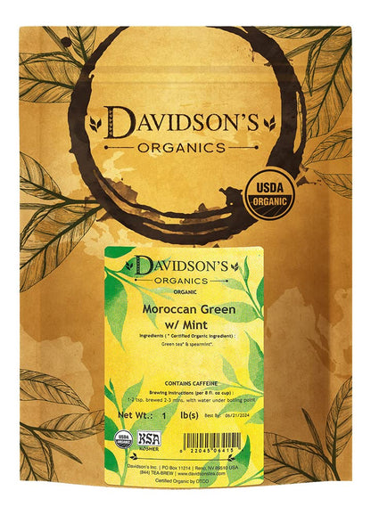 Davidson's Tea Bulk, Moroccan Green with Mint, 16 Ounce