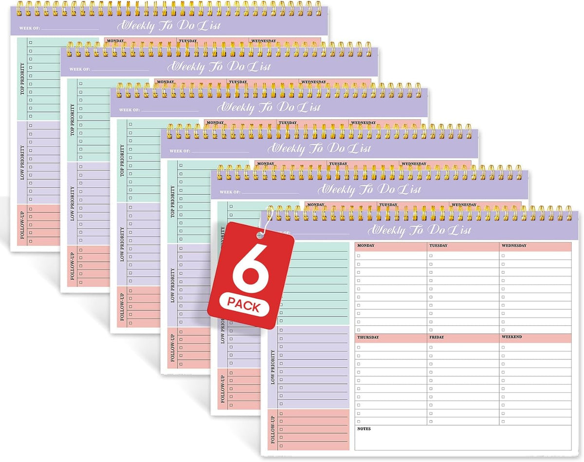 Taja Weekly To Do List Notepad, Undated Weekly Planner Pad, 8.5" x 11"
