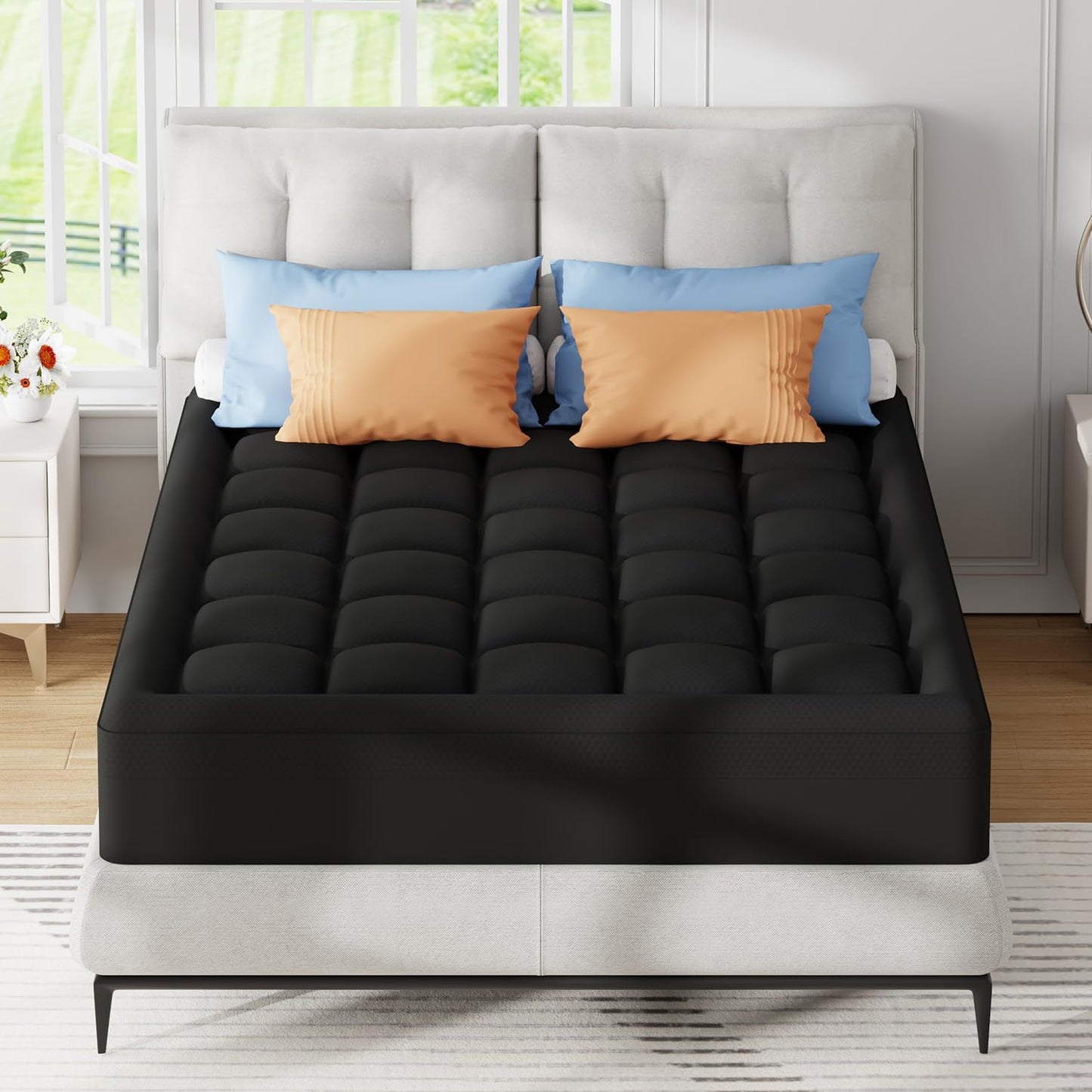 ELEMUSE Twin XL Dorm Dual Layer 3 Inch Memory Foam Mattress Topper for College, Dorm Room Essentials, 2 Inch Cooling Gel Foam and 1 Inch Soft Pillow Top Bed Pad,Back to School Comfortable Support