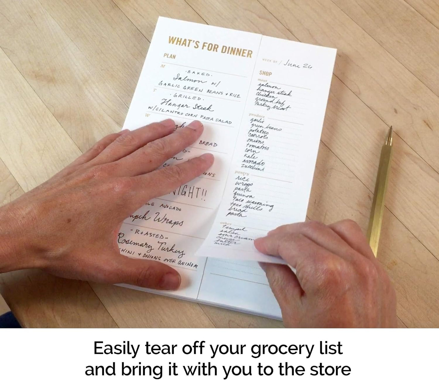 Grocery List Magnet Pad for Fridge - 6 x 9" - Grocery Shopping Checklist Notepad with Categories - 50 Sheets