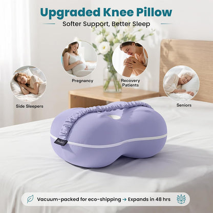 Knee Pillow for Side Sleepers - Smooth Spine Alignment Pillow, Memory Foam Knee Pillows for Back Hip Pain, Spine Aligning, Sciatica, Surgery Recovery, Pregnancy