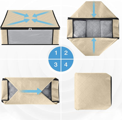 HomeHacks Clothes Organizer Storage Bags, 35L Storage Bins, Gray