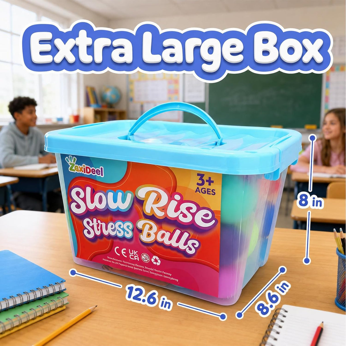 24 Pack Slow Rise Stress Balls, 2.5" Full Size Squishy Balls, Soft Stretchy Sensory Fidget Toys for Adults Kids, Classroom Rewards, Prize Box Toys, Office Stress Toys & Gifts