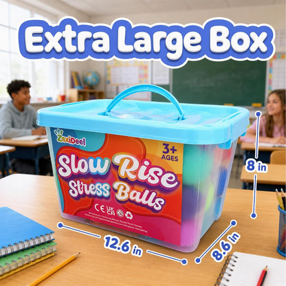 24 Pack Slow Rise Stress Balls, 2.5" Full Size Squishy Balls, Soft Stretchy Sensory Fidget Toys for Adults Kids, Classroom Rewards, Prize Box Toys, Office Stress Toys & Gifts